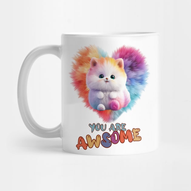 Fluffy: "You are awsome" collorful, cute, furry animals by HSH-Designing